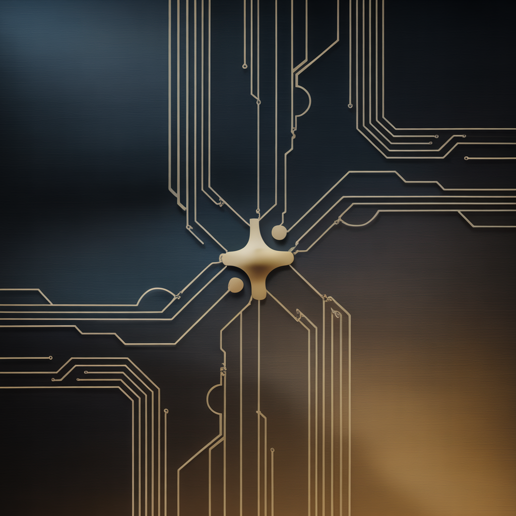 Premium gold quantum financial network artwork