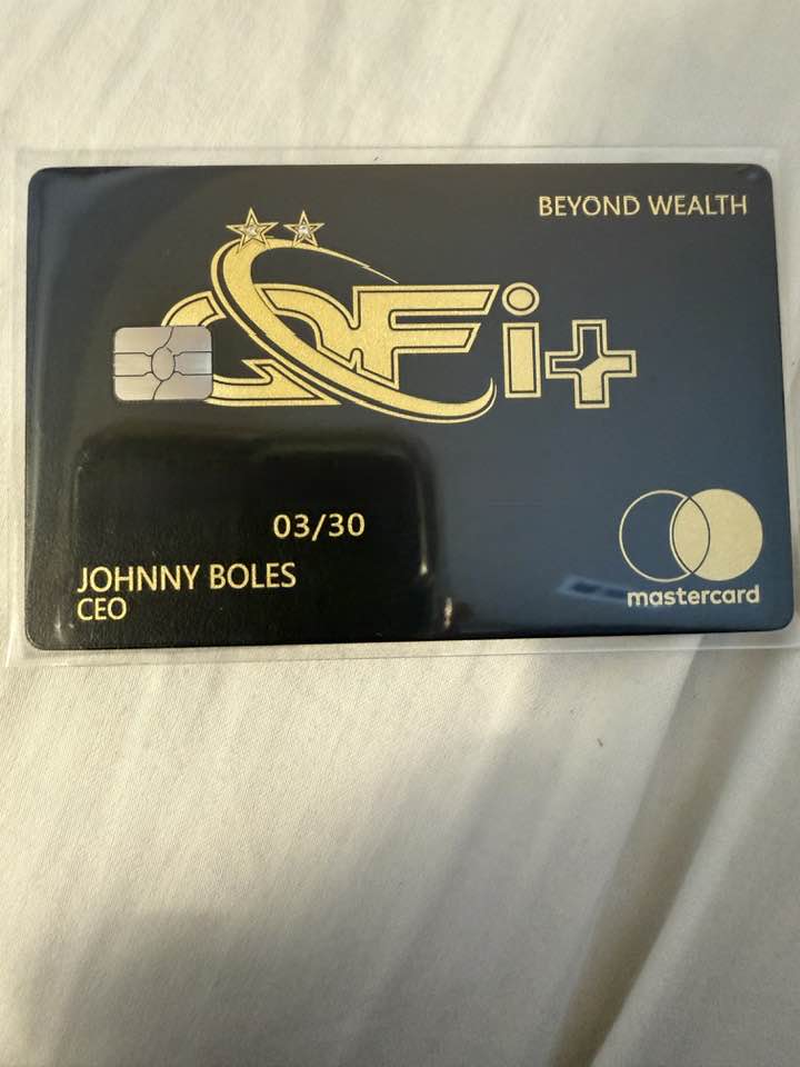 QFi Plus premium card with diamond detailing