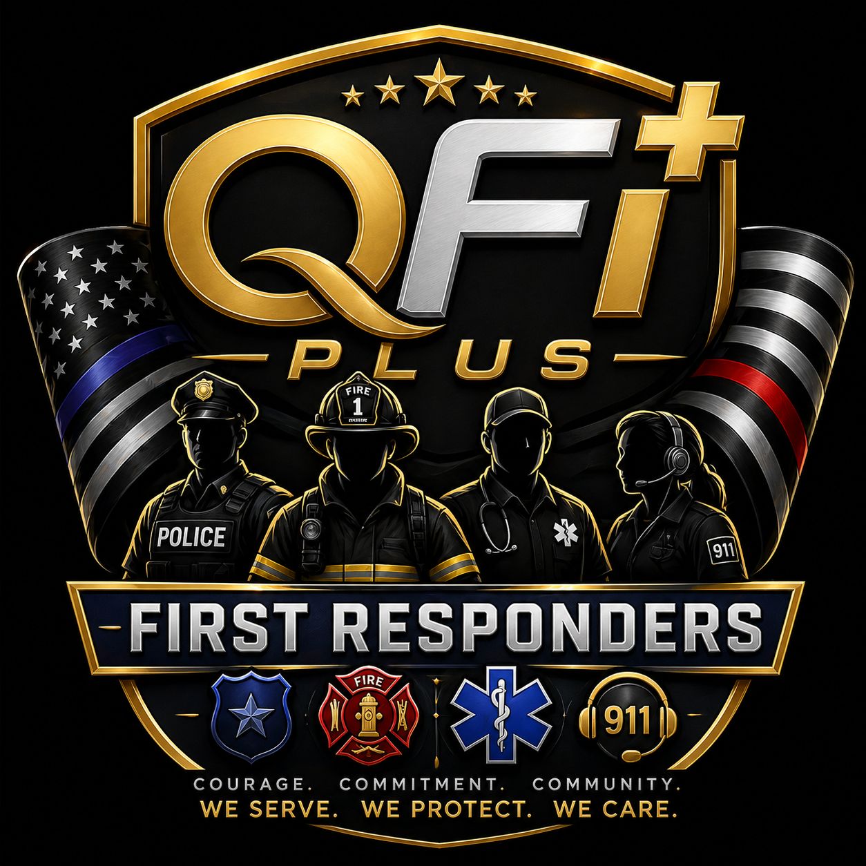 QFi Plus First Responder Division brand visual